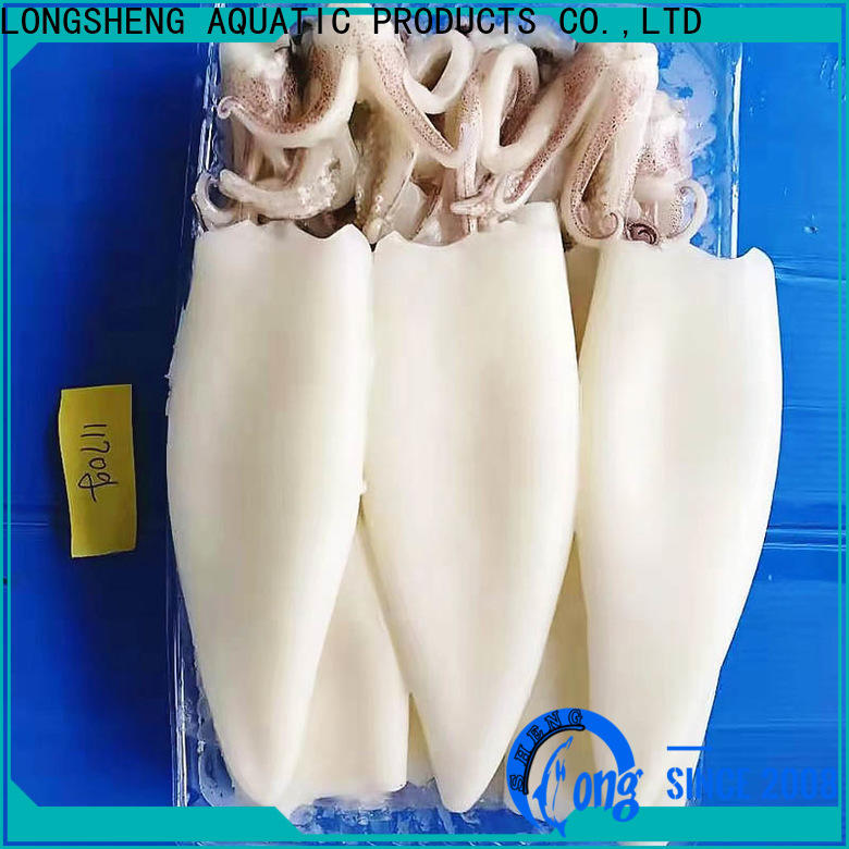 LongSheng New frozen whole uncleaned squid factory for hotel